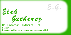 elek guthercz business card